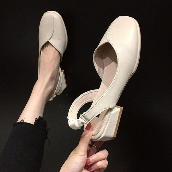 sandals white high heels women's thick heel 2021 shallow mouth retro grandma shoes soft leather single chaussure, Black
sandals white high heels women's thick heel 2021 shallow mouth retro grandma shoes soft leather single chaussure, Black