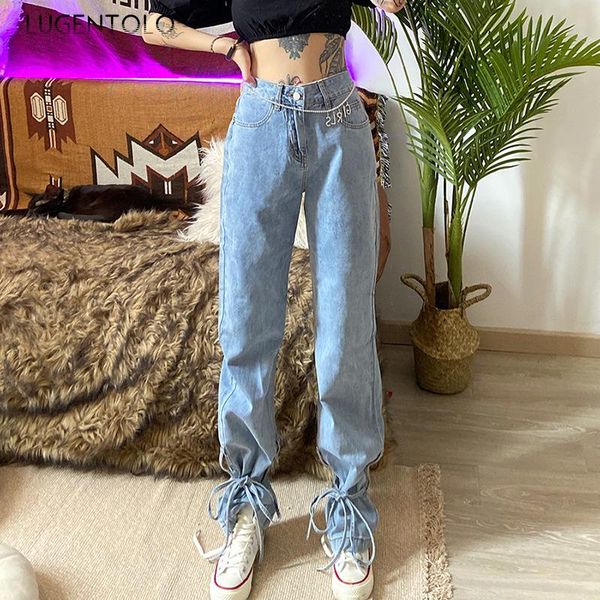 lugentolo women's jeans high-waist summer slim-looking lace-up casual all-match denim trousers female loose simple, Blue
lugentolo women's jeans high-waist summer slim-looking lace-up casual all-match denim trousers female loose simple, Blue