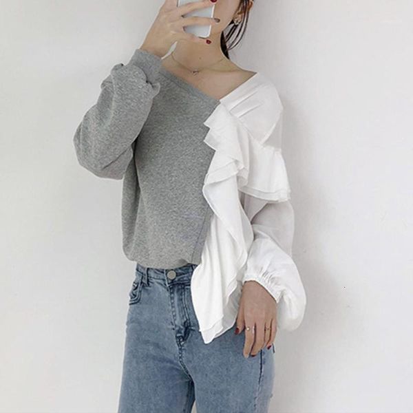 women's hoodies & sweatshirts korean chic hoodie women autumn spring asymmetric gray and white patchwork fake two piece silk harajuku, Black
women's hoodies & sweatshirts korean chic hoodie women autumn spring asymmetric gray and white patchwork fake two piece silk harajuku, Black