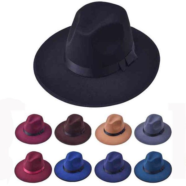 wide brim hats woolen women hat classic solid color felt fedoras female lady flat jazz cap bucket winter spring summer, Blue;gray
wide brim hats woolen women hat classic solid color felt fedoras female lady flat jazz cap bucket winter spring summer, Blue;gray