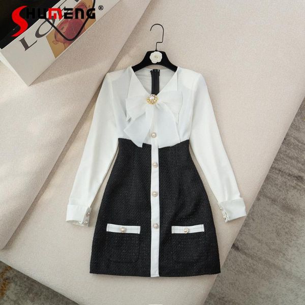 casual dresses fall 2021 v-neck long sleeve high waist thin woolen a-line dress women beaded bowknot mesh stitching female, Black;gray
casual dresses fall 2021 v-neck long sleeve high waist thin woolen a-line dress women beaded bowknot mesh stitching female, Black;gray