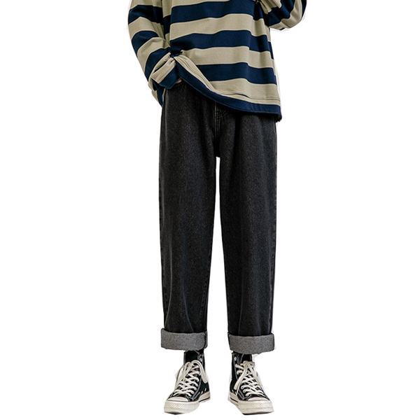 men's pants los hombres de pantalones vaqueros moda suelto recto nuevo casual pierna ancha vaquero mans streetwear core, Black
men's pants los hombres de pantalones vaqueros moda suelto recto nuevo casual pierna ancha vaquero mans streetwear core, Black
