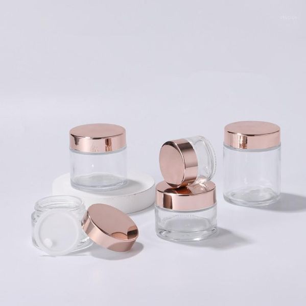 storage bottles & jars 2021 100pcs 30g 50g 100g rose gold cream bottle empty transparent glass mask eye bottle, cosmetic packaging
storage bottles & jars 2021 100pcs 30g 50g 100g rose gold cream bottle empty transparent glass mask eye bottle, cosmetic packaging