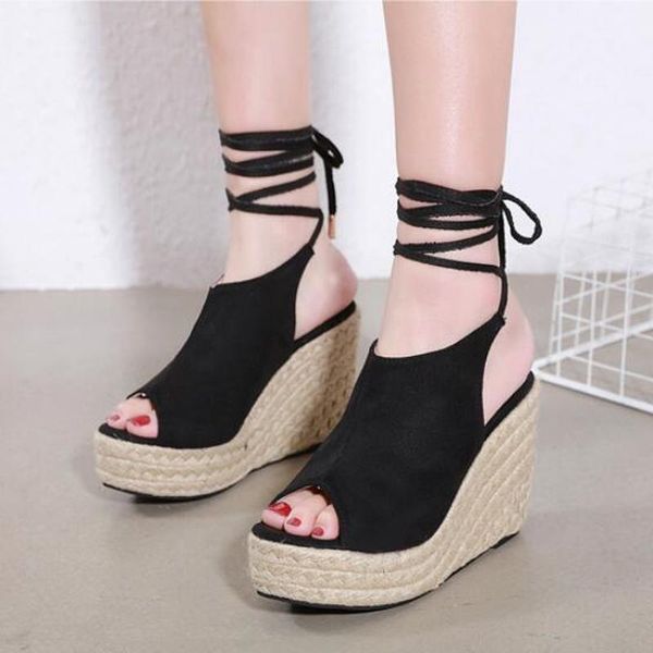 dress shoes women summer high heels wedges sandals peep toe woman gladiator cross-tied lace up sandalias mujer sapato feminino d1130, Black
dress shoes women summer high heels wedges sandals peep toe woman gladiator cross-tied lace up sandalias mujer sapato feminino d1130, Black