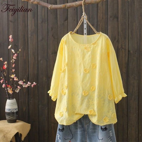 feiyilian national style sweet three-dimensional embroidery lantern sleeve round neck seven shirt doll blouse female women's blouses &, White
feiyilian national style sweet three-dimensional embroidery lantern sleeve round neck seven shirt doll blouse female women's blouses &, White