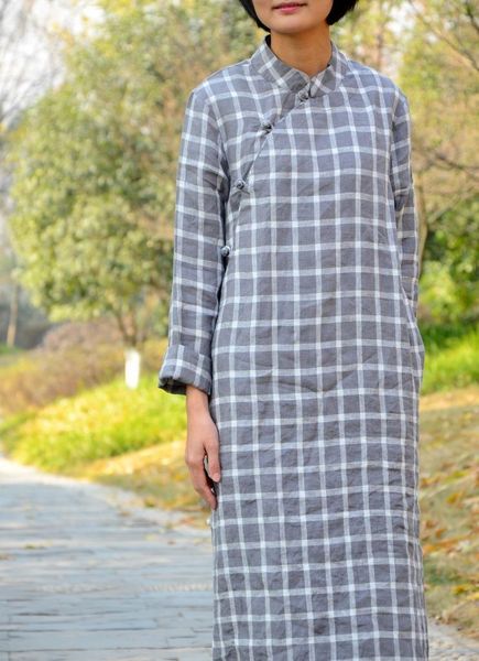 casual dresses y621 improvement pankou cheongsam dress rendering unlined upper garment full flax lattice robe h190417, Black;gray
casual dresses y621 improvement pankou cheongsam dress rendering unlined upper garment full flax lattice robe h190417, Black;gray