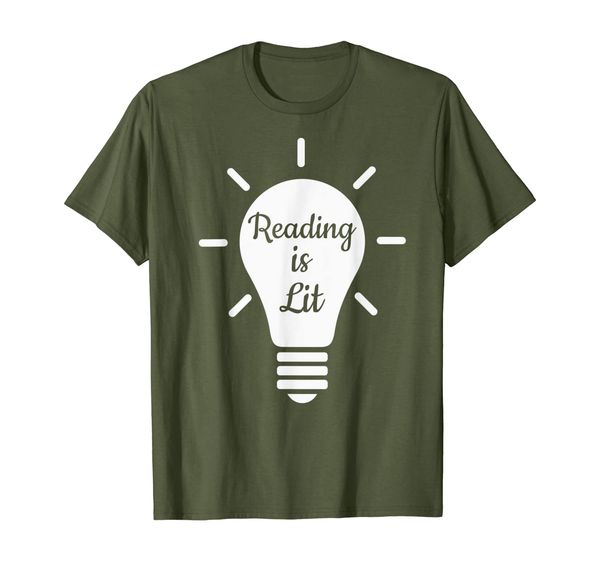 reading is lit literacy funny book lovers gift t-shirt, White;black