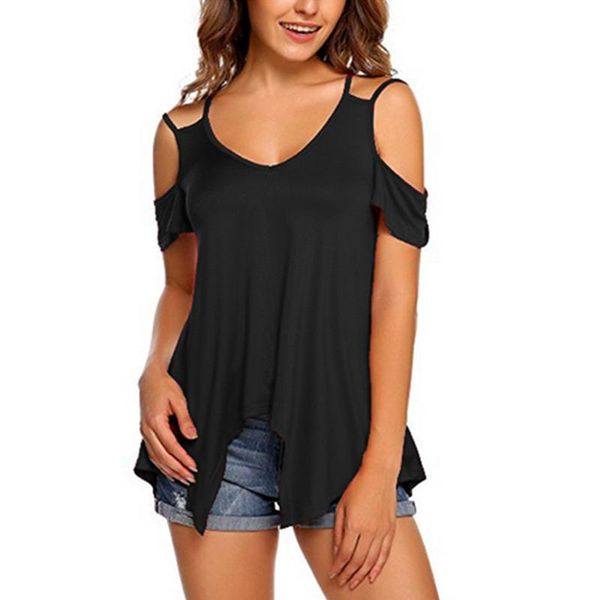 summer blouse for women t v-neck off shoulder tees sling female fashion casual short solid women's blouses & shirts, White
summer blouse for women t v-neck off shoulder tees sling female fashion casual short solid women's blouses & shirts, White