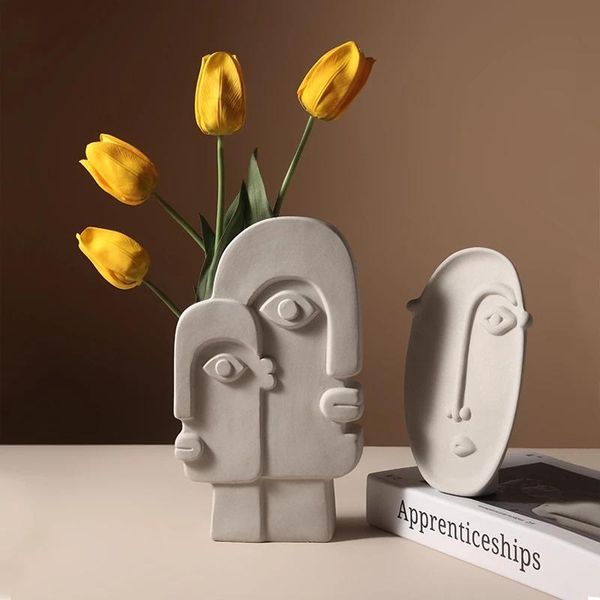 vases face mask ceramic vase nordic modern home decoration flower head matte table for wedding prop
vases face mask ceramic vase nordic modern home decoration flower head matte table for wedding prop