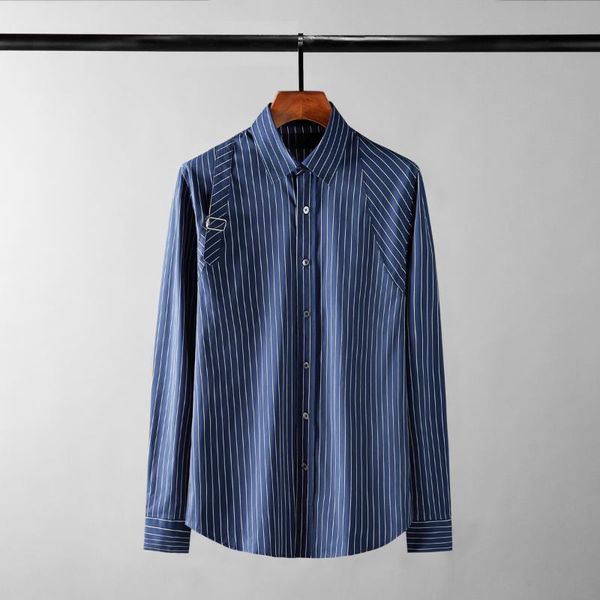 men's casual shirts cotton blue male long sleeve stripe mens dress fashion slim fit party man 2xl, White;black
men's casual shirts cotton blue male long sleeve stripe mens dress fashion slim fit party man 2xl, White;black