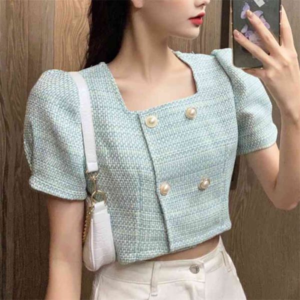 summer korean women tweed jacket coat double breasted fashion vintage outerwear crop short woolen jackets 210514, Black;brown
summer korean women tweed jacket coat double breasted fashion vintage outerwear crop short woolen jackets 210514, Black;brown