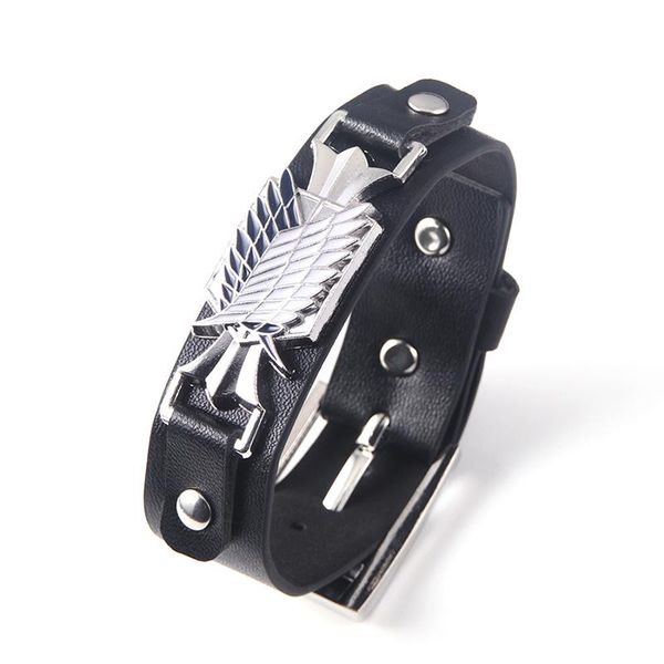 charm bracelets attack on titan of liberty anime wristband no kyojin logo leather rope chain bangles cosplay costume jewelry, Golden;silver
charm bracelets attack on titan of liberty anime wristband no kyojin logo leather rope chain bangles cosplay costume jewelry, Golden;silver