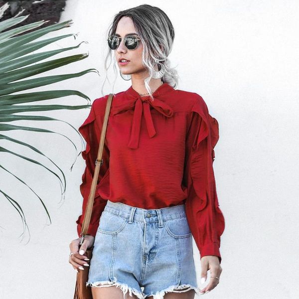 women's blouses & shirts women casual bow stand collar ruffle shirt ladies butterfly long sleeve solid 2021 fashion spring autumn offi, White
women's blouses & shirts women casual bow stand collar ruffle shirt ladies butterfly long sleeve solid 2021 fashion spring autumn offi, White