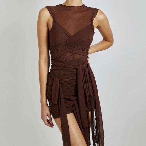 ribbons mesh see through bodycon party dress women clubwear mini dress summer sleeveless basic female outfits clothing 210521, Black;gray
ribbons mesh see through bodycon party dress women clubwear mini dress summer sleeveless basic female outfits clothing 210521, Black;gray