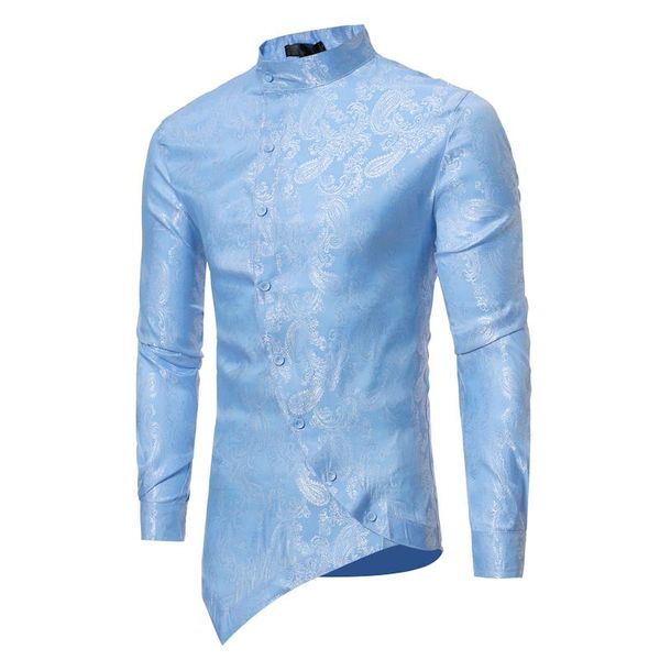 men's casual shirts shirt stand-up collar single-breasted personality design slim 8 colors spring and autumn trendy clothing 2021, White;black
men's casual shirts shirt stand-up collar single-breasted personality design slim 8 colors spring and autumn trendy clothing 2021, White;black