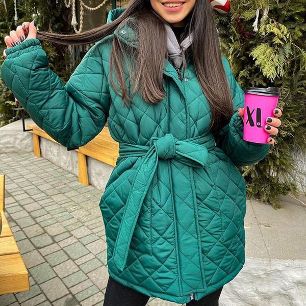 women's down & parkas malina solid argyle collected waisted women fashion mid length coats elegant pockets cotton jackets female ladies, Black
women's down & parkas malina solid argyle collected waisted women fashion mid length coats elegant pockets cotton jackets female ladies, Black
