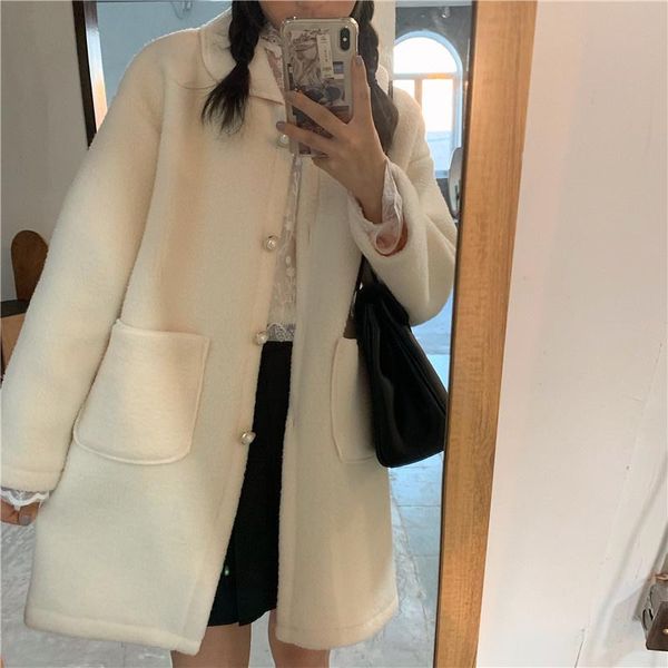 women's trench coats wool coat 2021 autumn and winter small loose lamb cashmere medium long temperament sleeved, Tan;black
women's trench coats wool coat 2021 autumn and winter small loose lamb cashmere medium long temperament sleeved, Tan;black