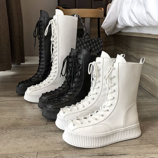414243 size autumn and winter boots female new martin boots female british style lace-up handsome slimming motorcycle boots high leg boot, Black
414243 size autumn and winter boots female new martin boots female british style lace-up handsome slimming motorcycle boots high leg boot, Black