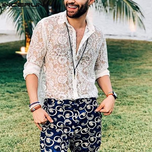men's casual shirts inceurn shirt comfortable streetwear leisure see-though print micro-transparent lace long-sleeved blouse s-5xl, White;black
men's casual shirts inceurn shirt comfortable streetwear leisure see-though print micro-transparent lace long-sleeved blouse s-5xl, White;black