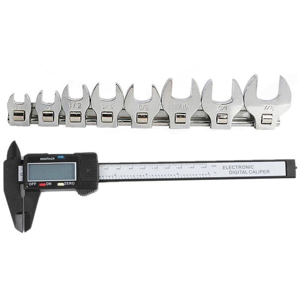 pcs electronic digital caliper & 8 3/8 inch drive wrench set to 7/8 in. imperial chrome plated crow foot hand tools
pcs electronic digital caliper & 8 3/8 inch drive wrench set to 7/8 in. imperial chrome plated crow foot hand tools