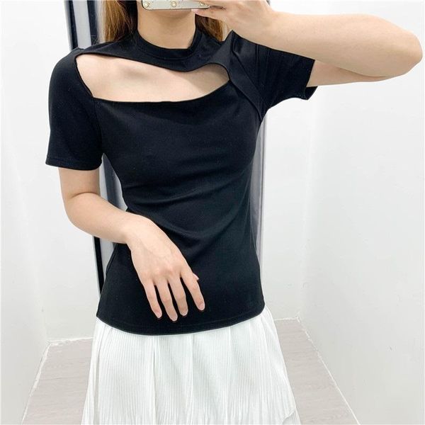 women's tanks & camis designed exposed clavicle solid color short-sleeved t-shirt 2021 summer fashion slimming slim-fit temperament com, White
women's tanks & camis designed exposed clavicle solid color short-sleeved t-shirt 2021 summer fashion slimming slim-fit temperament com, White