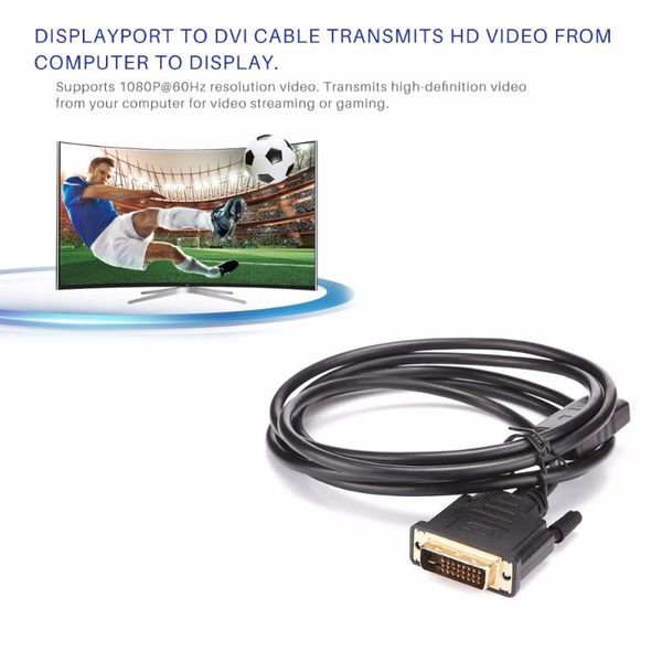display port to dvi 1.8m/59ft cable 1080p plugging and unplugging for lenovo dell hp asus extend more desk lap video cables & connec
display port to dvi 1.8m/59ft cable 1080p plugging and unplugging for lenovo dell hp asus extend more desk lap video cables & connec
