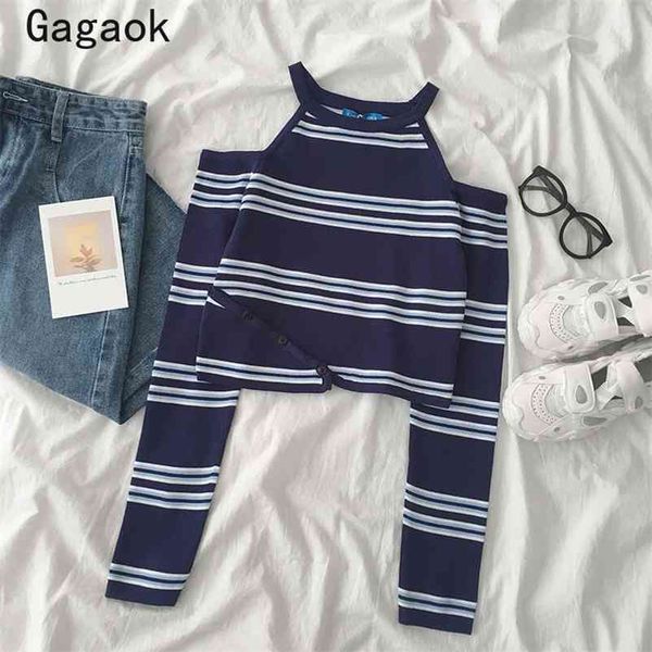 women fashion knitted sweater & club spring autumn striped o-neck strapless slim wild chic pullover 210531, White;black
women fashion knitted sweater & club spring autumn striped o-neck strapless slim wild chic pullover 210531, White;black