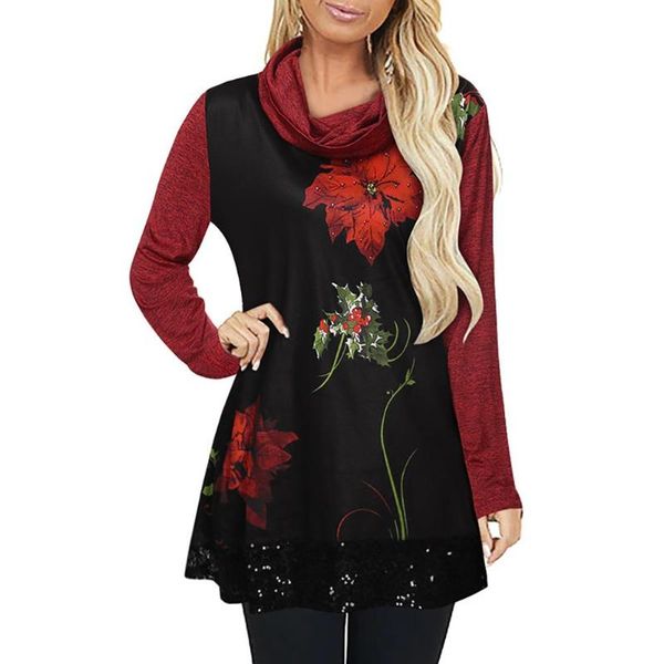 women's sweaters women pullover long sleeve mock neck patchwork blouse floral print pullovers tunic casual fashion comfortable plus siz, White;black
women's sweaters women pullover long sleeve mock neck patchwork blouse floral print pullovers tunic casual fashion comfortable plus siz, White;black