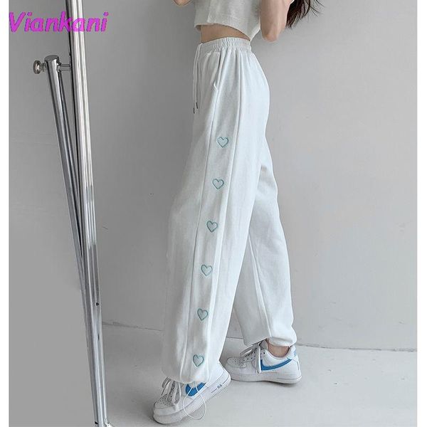 women's pants & capris loose love pattern sweatpants womens thin straight leg long drawstring embroidery bandage trousers, Black;white
women's pants & capris loose love pattern sweatpants womens thin straight leg long drawstring embroidery bandage trousers, Black;white