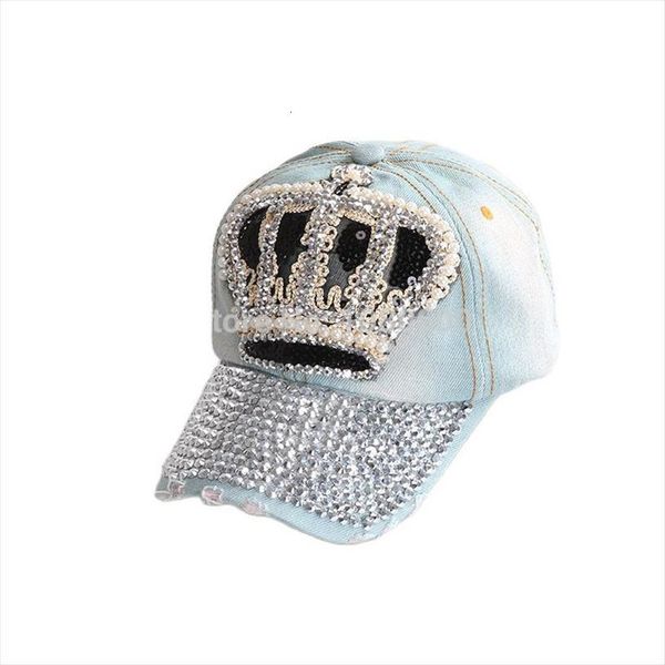 women autumn crown cotton denim baseball caps girls diamond bling snapback hat, Blue;gray
women autumn crown cotton denim baseball caps girls diamond bling snapback hat, Blue;gray