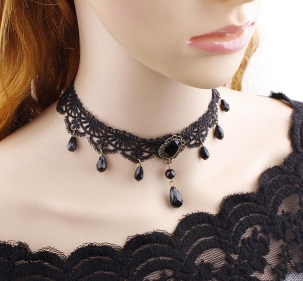 chokers necklaces vintage gothic style black water drop lace necklace women jewelry, Golden;silver
chokers necklaces vintage gothic style black water drop lace necklace women jewelry, Golden;silver