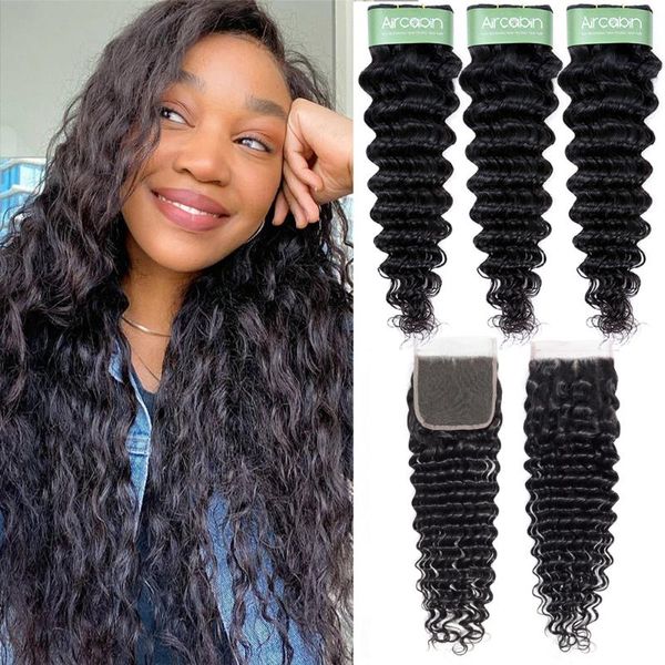 human hair bulks deep wave bundles with closure peruvian remy lace cosure curly 3/4 aricabin, Black
human hair bulks deep wave bundles with closure peruvian remy lace cosure curly 3/4 aricabin, Black