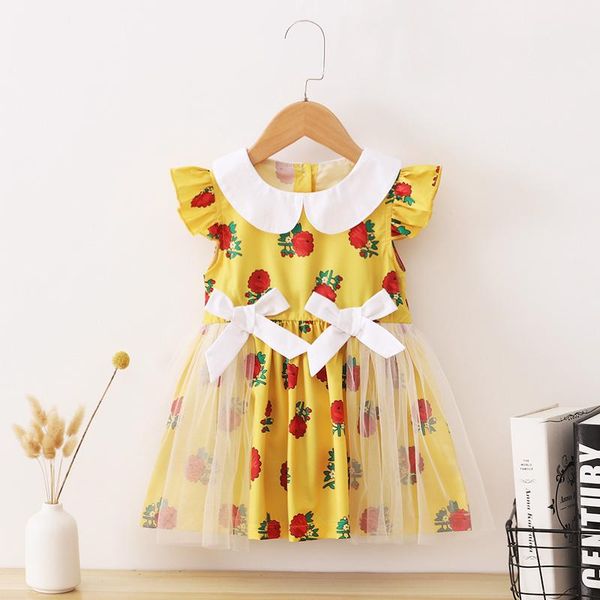 girl's dresses kids girl dress chic floral tulle summer short sleeve girls clothes cute ruffles collar toddlers outfits children, Red;yellow
girl's dresses kids girl dress chic floral tulle summer short sleeve girls clothes cute ruffles collar toddlers outfits children, Red;yellow