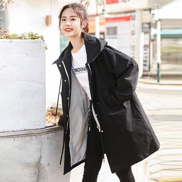 women's trench coats coat womens mid-length 2021 autumn winter fashion casual loose hooded solid color long sleeve women jacket, Tan;black
women's trench coats coat womens mid-length 2021 autumn winter fashion casual loose hooded solid color long sleeve women jacket, Tan;black