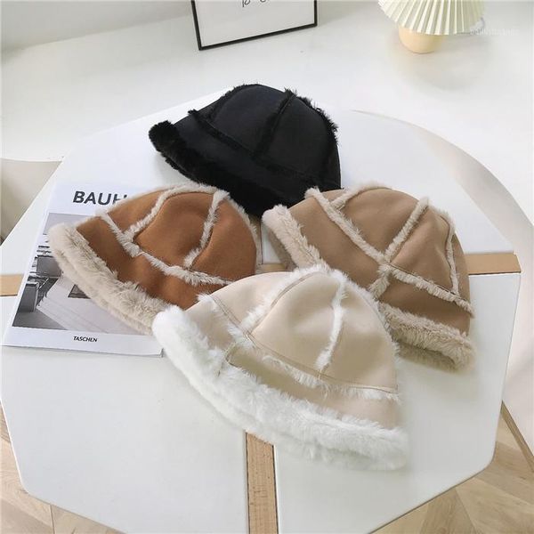 berets korean style ins winter warm suede patchwork basin cap fishing bucket hat women designer, Blue;gray
berets korean style ins winter warm suede patchwork basin cap fishing bucket hat women designer, Blue;gray