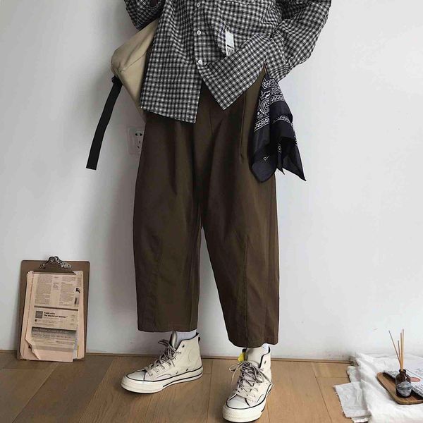 men's pants spring loose wide leg leisure trousers cotton cargo casual streetwear brown joggers sweatpants m-xl wscm, Black
men's pants spring loose wide leg leisure trousers cotton cargo casual streetwear brown joggers sweatpants m-xl wscm, Black