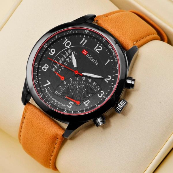wristwatches womage men watches sports leather band analog quartz wristwatch military relogio masculino reloj hombre, Slivery;brown
wristwatches womage men watches sports leather band analog quartz wristwatch military relogio masculino reloj hombre, Slivery;brown