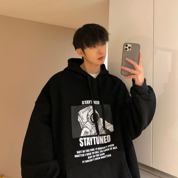 men's hoodies & sweatshirts astronaut print sweatshirt high street pullover long sleeve hoodie harajuku couple clothes oversized emo, Black
men's hoodies & sweatshirts astronaut print sweatshirt high street pullover long sleeve hoodie harajuku couple clothes oversized emo, Black