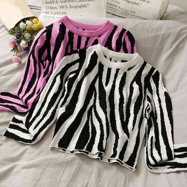 woman knitted sweaters sweet women korean loose long sleeve pullover o-neck jumper zebra pattern outwear crop autumn, White;black
woman knitted sweaters sweet women korean loose long sleeve pullover o-neck jumper zebra pattern outwear crop autumn, White;black