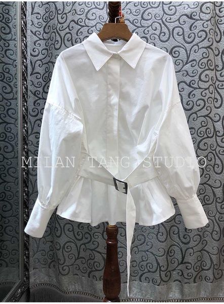 women white blouse arrival 20220 spring autumn lantern sleeve belt solid color women's blouses & shirts
women white blouse arrival 20220 spring autumn lantern sleeve belt solid color women's blouses & shirts
