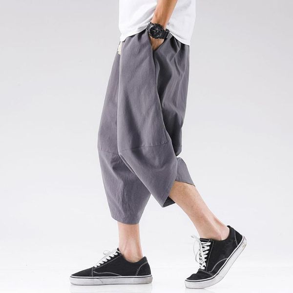 men's pants chinese style summer fashion leisure pure color cotton linen loose calf-length trousers elastic waist harem pant men, Black
men's pants chinese style summer fashion leisure pure color cotton linen loose calf-length trousers elastic waist harem pant men, Black