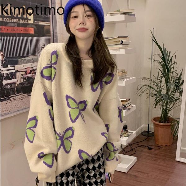 women's sweaters kimotimo butterfly sweater women autumn winter o-neck age reduction loose pullover korean chic long sleeve warm mid-le, White;black
women's sweaters kimotimo butterfly sweater women autumn winter o-neck age reduction loose pullover korean chic long sleeve warm mid-le, White;black