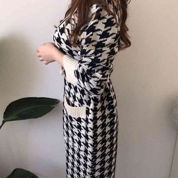 women's knits & tees irmã fara outono senhoras longo houndstooth rendas até blusas de malha casaco feminino único-breasted cardiga, White
women's knits & tees irmã fara outono senhoras longo houndstooth rendas até blusas de malha casaco feminino único-breasted cardiga, White