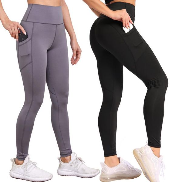 solid color high waist women nine-point trousers elastic running sports hip-lift leggings casual fitness pants with pockets women's, Black
solid color high waist women nine-point trousers elastic running sports hip-lift leggings casual fitness pants with pockets women's, Black
