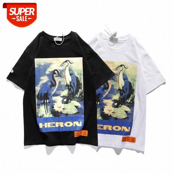 h.p blue crane printing round neck pullover for men and women with short sleeves #uy18, White;black
h.p blue crane printing round neck pullover for men and women with short sleeves #uy18, White;black