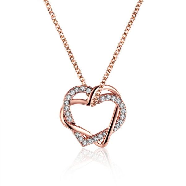 rose gold white color jewelry elegant classic double heart-shaped pendant rhinestone crystal necklace women accessories necklaces, Silver
rose gold white color jewelry elegant classic double heart-shaped pendant rhinestone crystal necklace women accessories necklaces, Silver