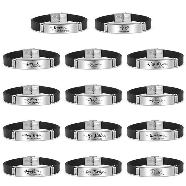 bangle love never fails scripture quote christian bible verse inspiring faith silicone bracelets for men jewelry gift, Black
bangle love never fails scripture quote christian bible verse inspiring faith silicone bracelets for men jewelry gift, Black