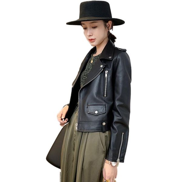 women's leather & faux genuine jacket women black motorcycle short real sheepskin female slim coat outwear chaqueta mujer
women's leather & faux genuine jacket women black motorcycle short real sheepskin female slim coat outwear chaqueta mujer