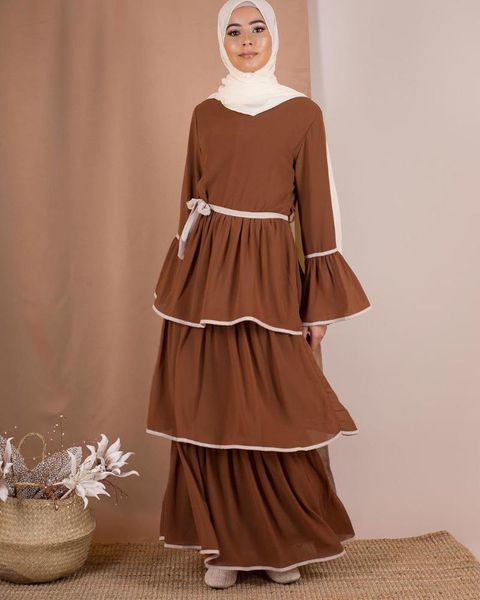 muslim fashion large size women's malay cake dress black white abaya turkey women dubai ethnic clothing, Red
muslim fashion large size women's malay cake dress black white abaya turkey women dubai ethnic clothing, Red