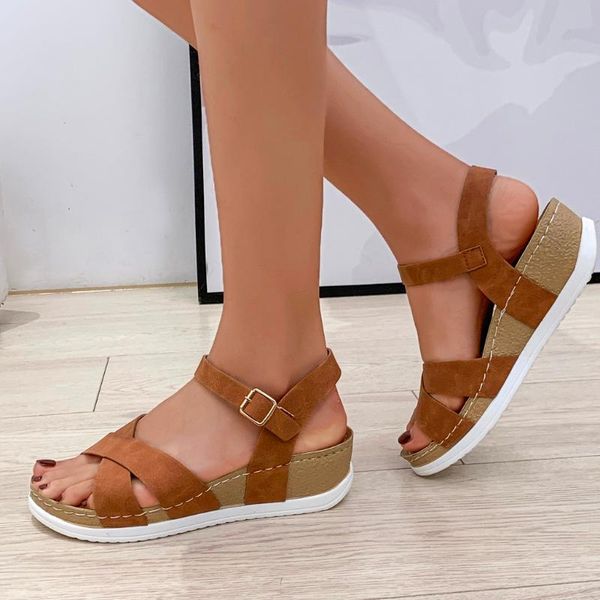 plus szie 2021 sandals women platform shoes ladies large size brown buckle roman beach sandalias mujer#1230, Black
plus szie 2021 sandals women platform shoes ladies large size brown buckle roman beach sandalias mujer#1230, Black